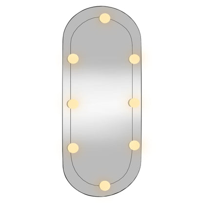 Specchio da Parete con Luci LED 35x80 cm Vetro Ovale - homemem39