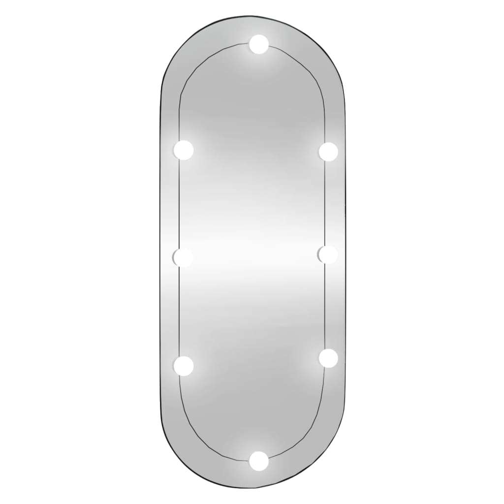 Specchio da Parete con Luci LED 45x100 cm Vetro Ovale - homemem39