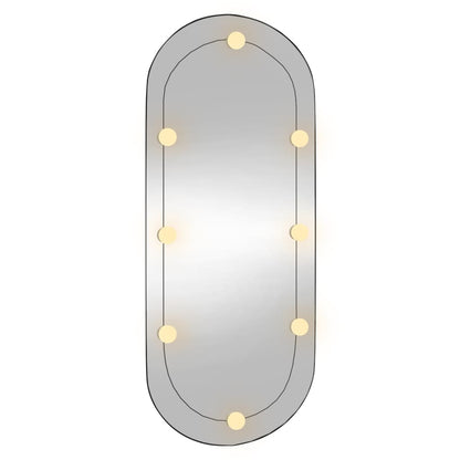 Specchio da Parete con Luci LED 45x100 cm Vetro Ovale - homemem39