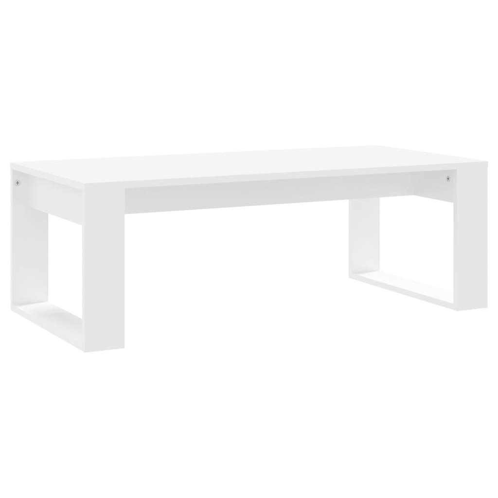 Tavolino da Salotto Bianco 102x50x35 cm in Legno Multistrato - homemem39