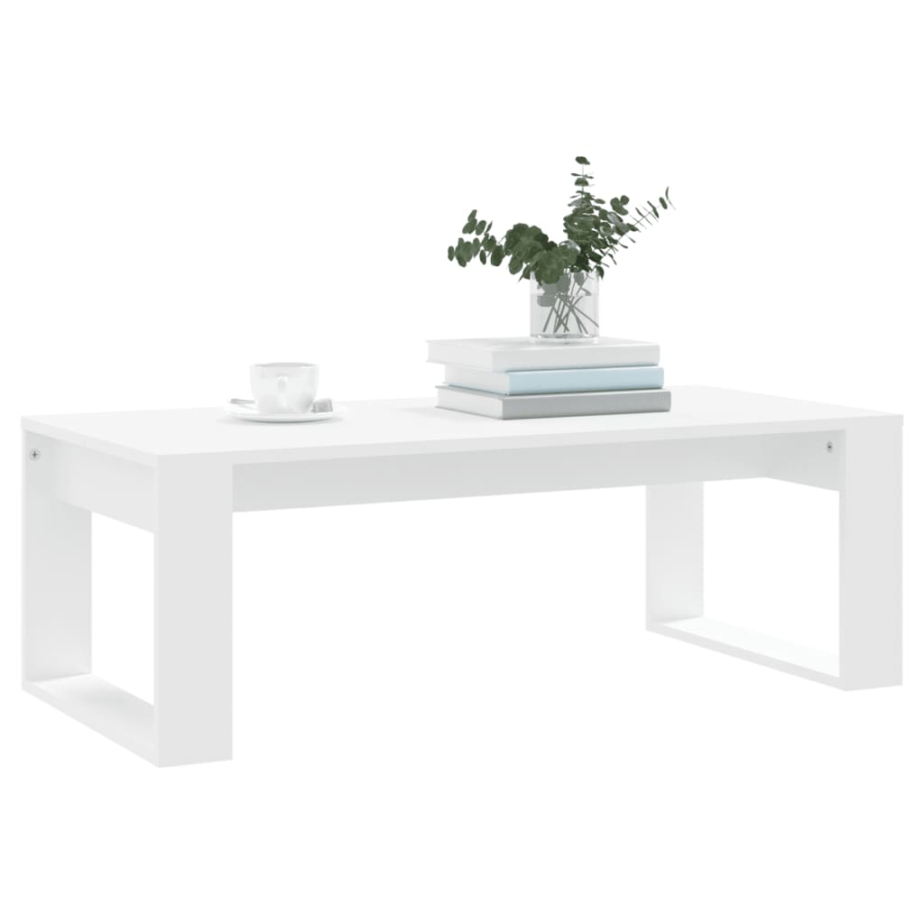 Tavolino da Salotto Bianco 102x50x35 cm in Legno Multistrato - homemem39