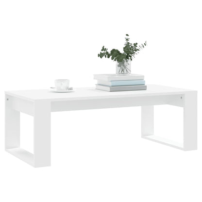 Tavolino da Salotto Bianco 102x50x35 cm in Legno Multistrato - homemem39