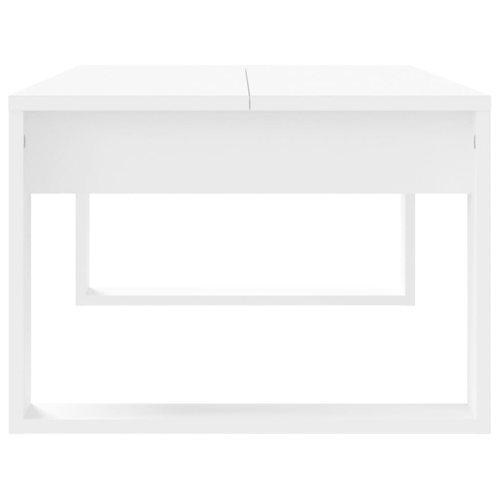 Tavolino da Salotto Bianco 102x50x35 cm in Legno Multistrato - homemem39