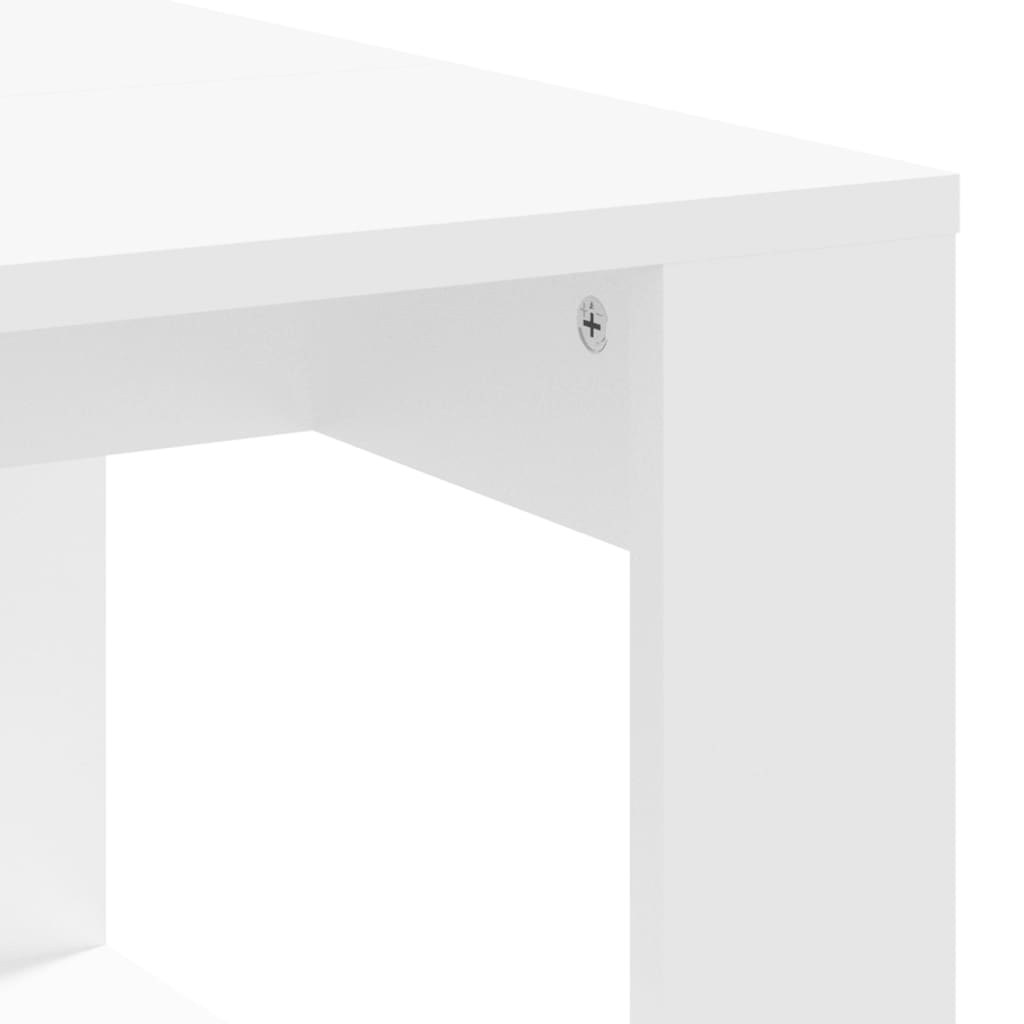 Tavolino da Salotto Bianco 102x50x35 cm in Legno Multistrato - homemem39