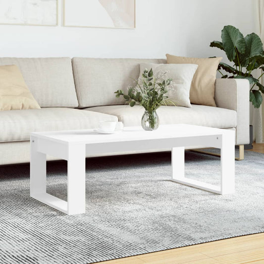 Tavolino da Salotto Bianco 102x50x35 cm in Legno Multistrato - homemem39