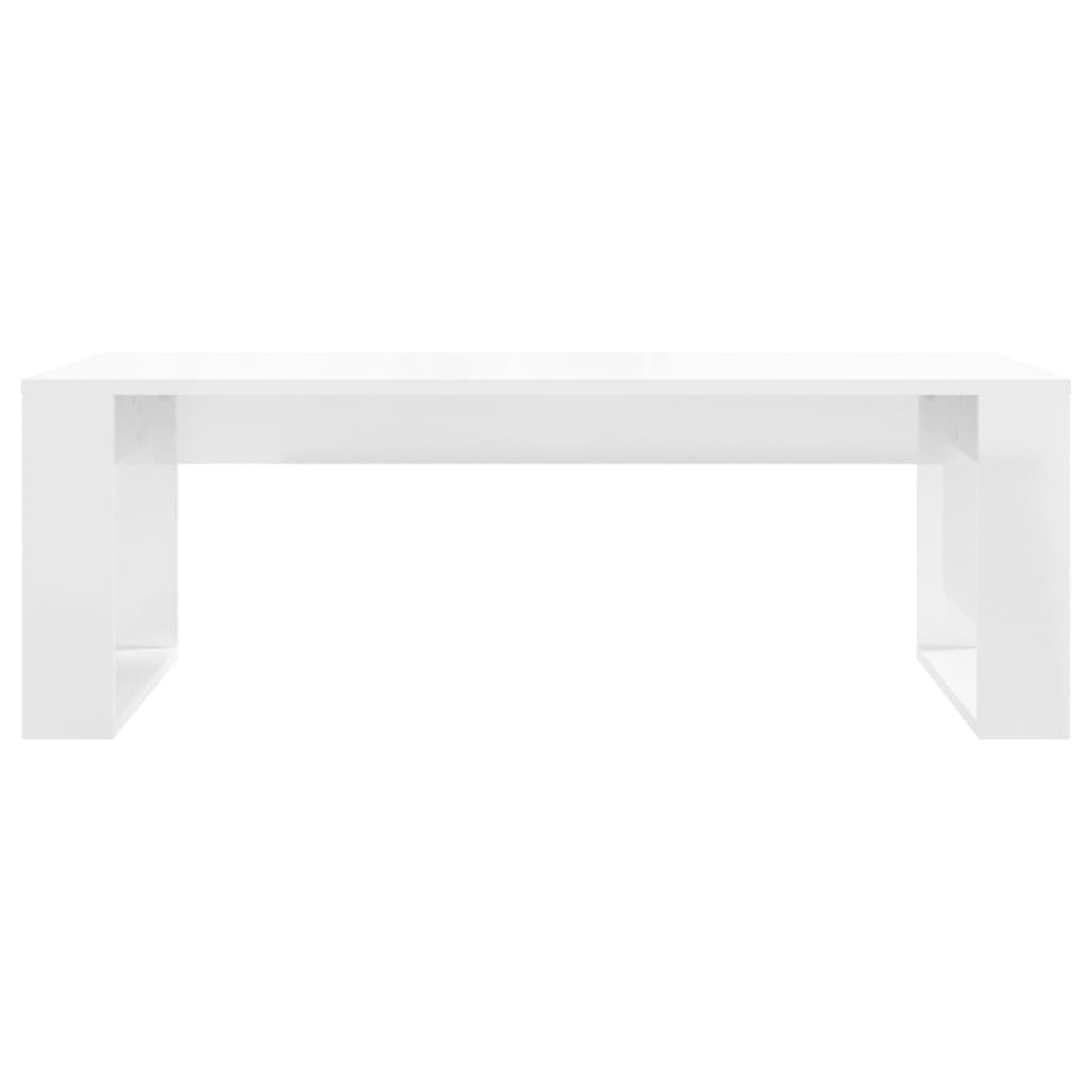 Tavolino da Salotto Bianco Lucido 102x50x35cm Legno Multistrato - homemem39