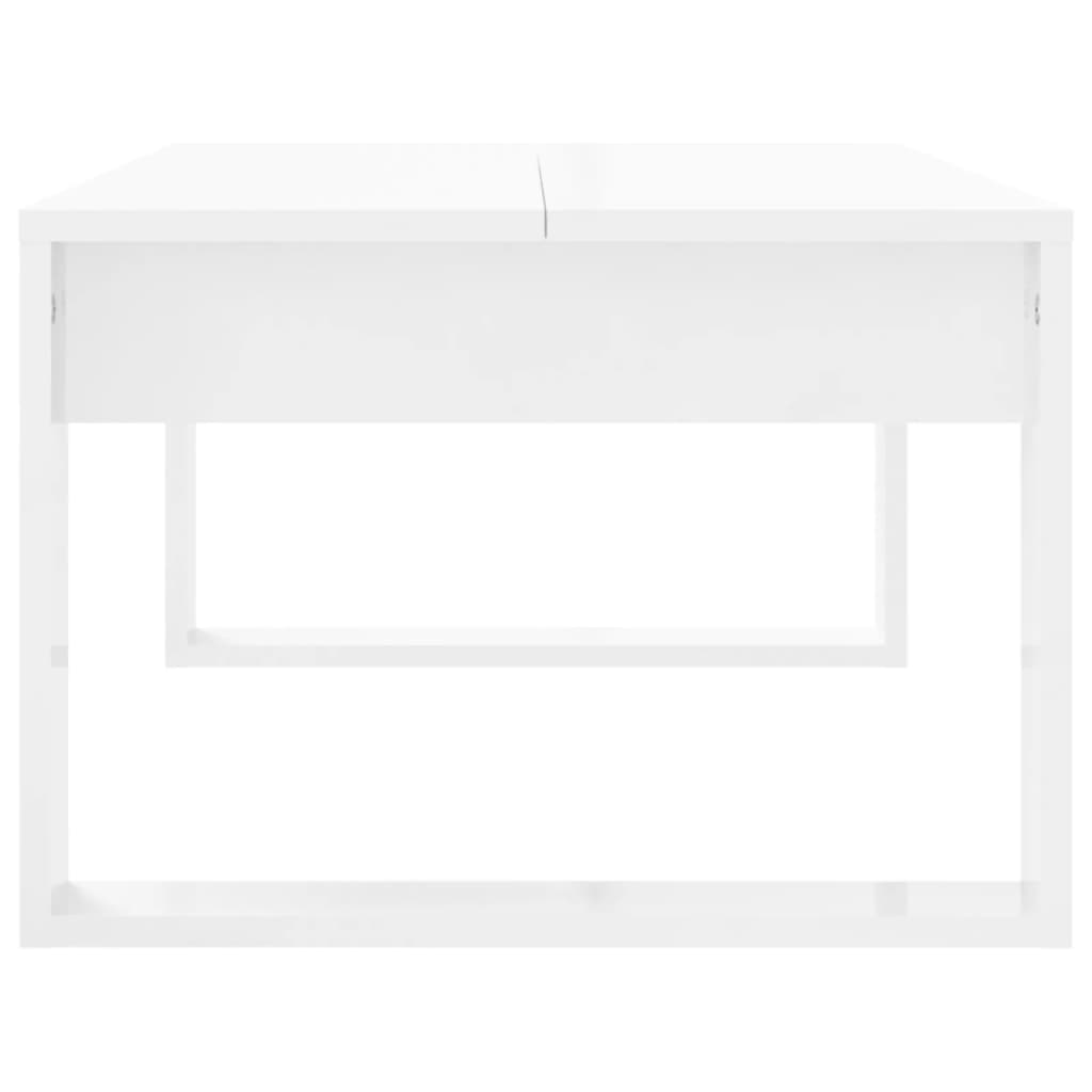 Tavolino da Salotto Bianco Lucido 102x50x35cm Legno Multistrato - homemem39