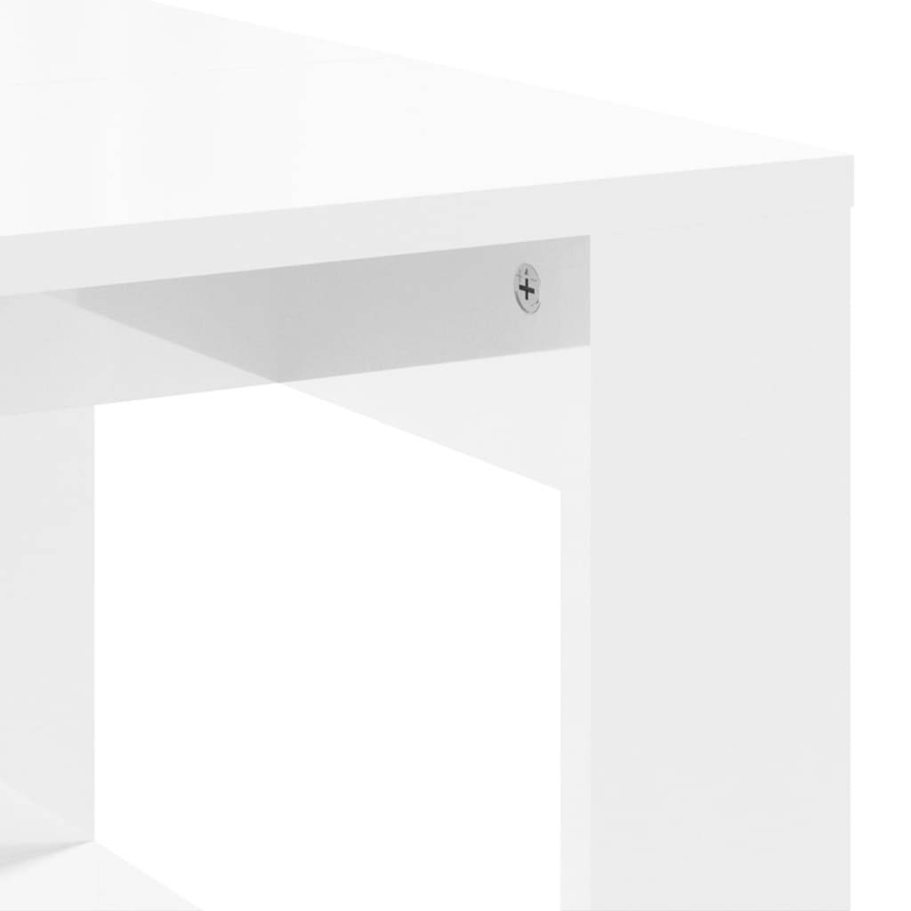 Tavolino da Salotto Bianco Lucido 102x50x35cm Legno Multistrato - homemem39