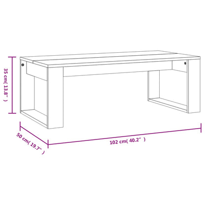 Tavolino da Salotto Bianco Lucido 102x50x35cm Legno Multistrato - homemem39