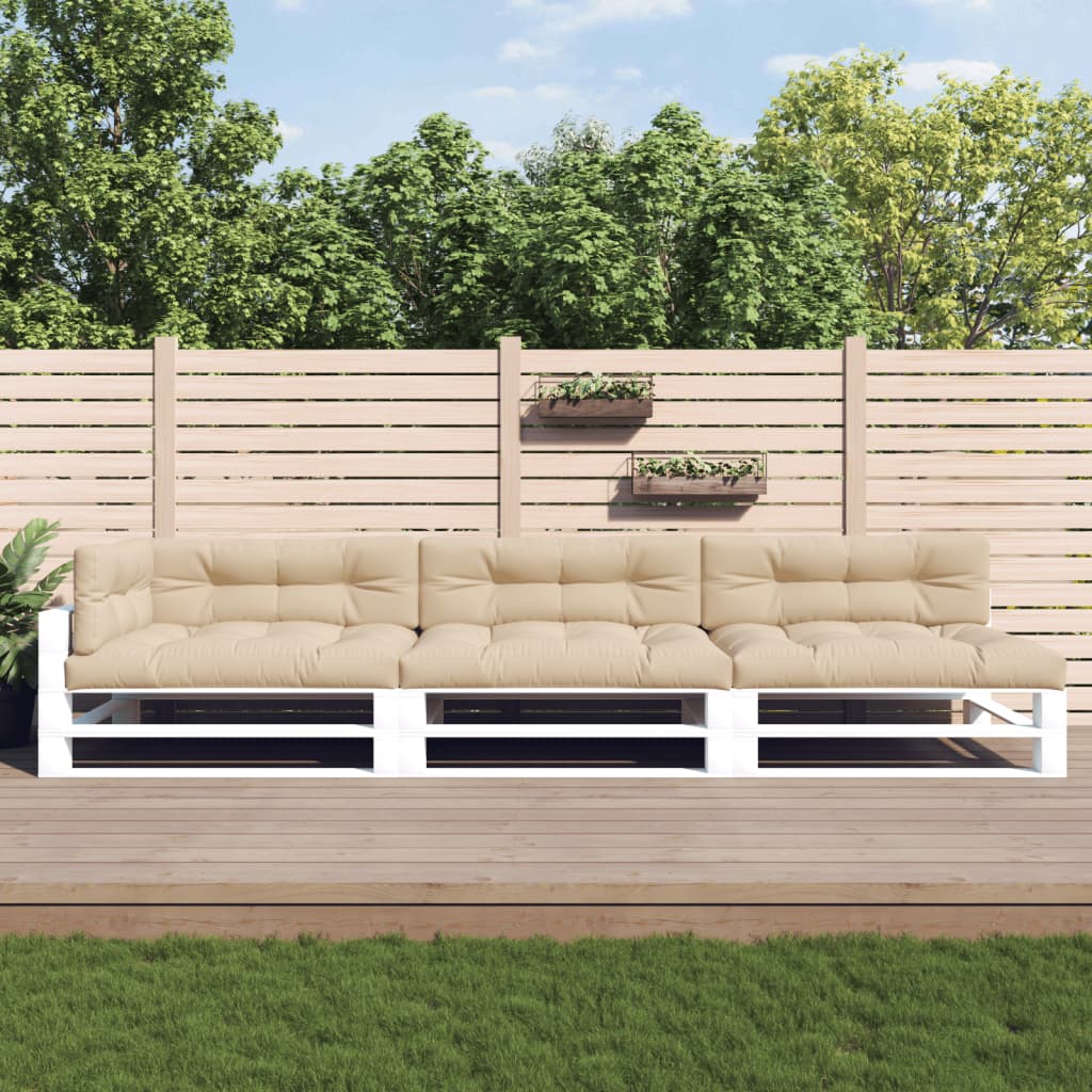 Cuscini per Pallet 7 pz Beige in Tessuto - homemem39