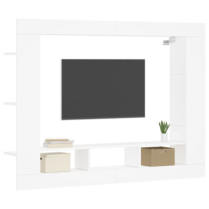 Mobile Porta TV Bianco 152x22x113 cm in Legno Multistrato - homemem39