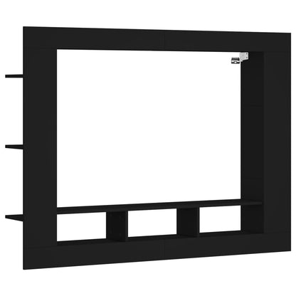 Mobile Porta TV Nero 152x22x113 cm in Legno Multistrato - homemem39