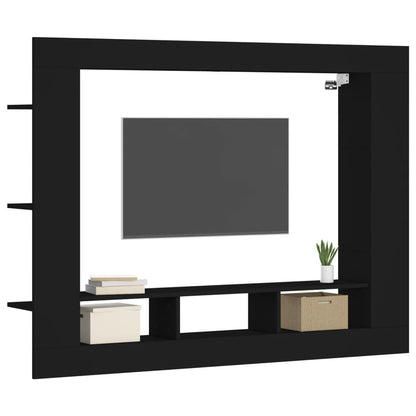 Mobile Porta TV Nero 152x22x113 cm in Legno Multistrato - homemem39