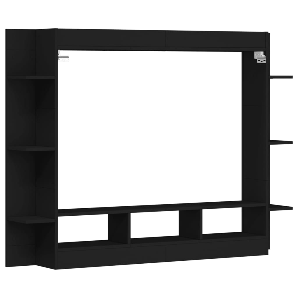 Mobile Porta TV Nero 152x22x113 cm in Legno Multistrato - homemem39