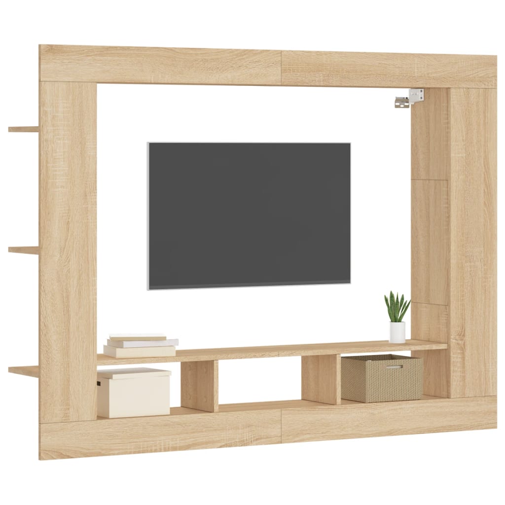 Mobile Porta TV Rovere Sonoma 152x22x113cm in Legno Multistrato - homemem39