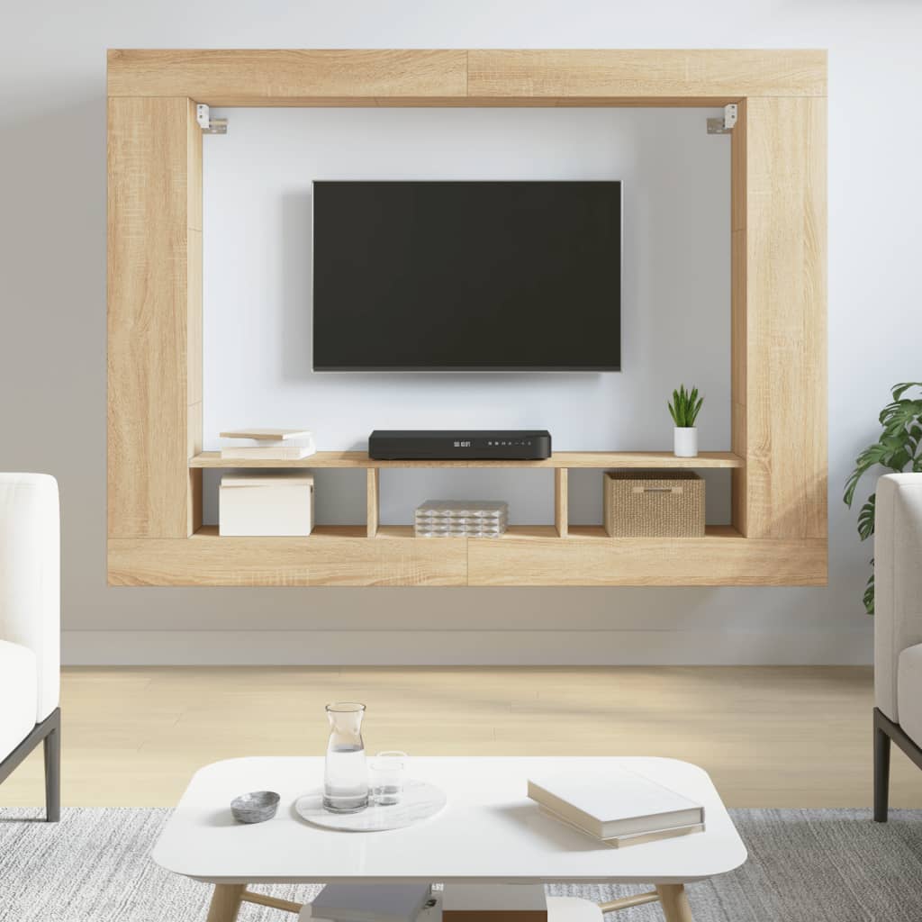 Mobile Porta TV Rovere Sonoma 152x22x113cm in Legno Multistrato - homemem39