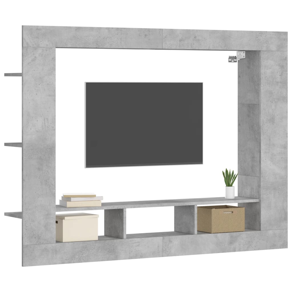 Mobile Porta TV Grigio Cemento 152x22x113 cm Legno Multistrato - homemem39