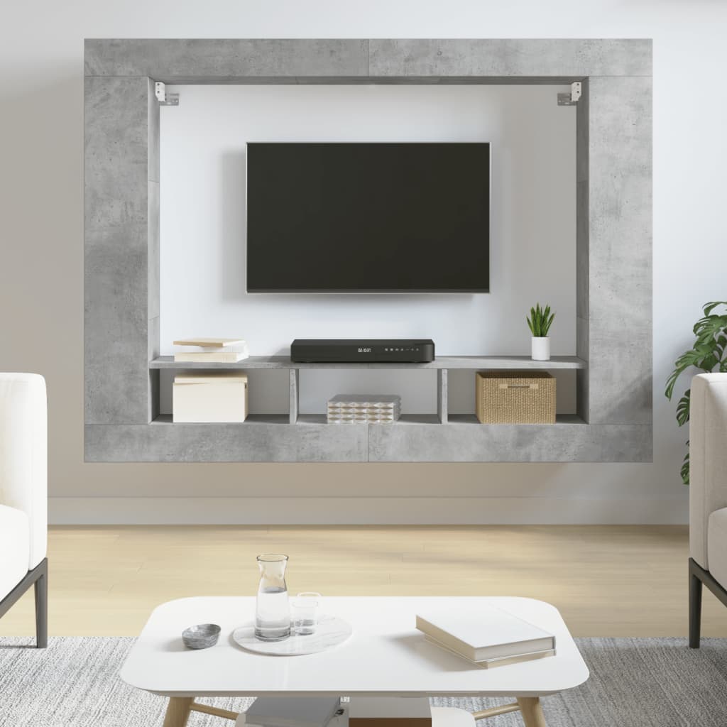 Mobile Porta TV Grigio Cemento 152x22x113 cm Legno Multistrato - homemem39