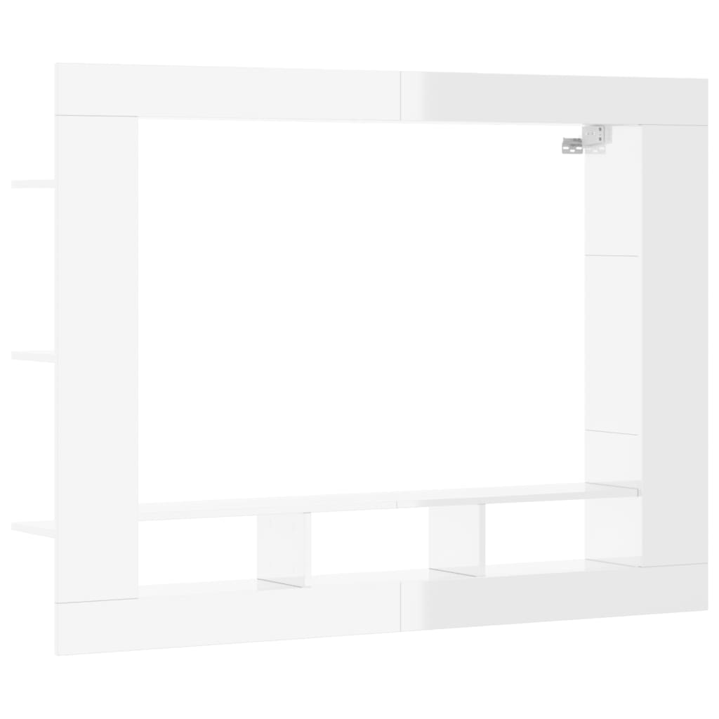 Mobile Porta TV Bianco Lucido 152x22x113cm in Legno Multistrato - homemem39