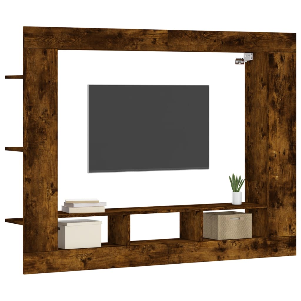 Mobile Porta TV Rovere Fumo 152x22x113 cm in Legno Multistrato - homemem39