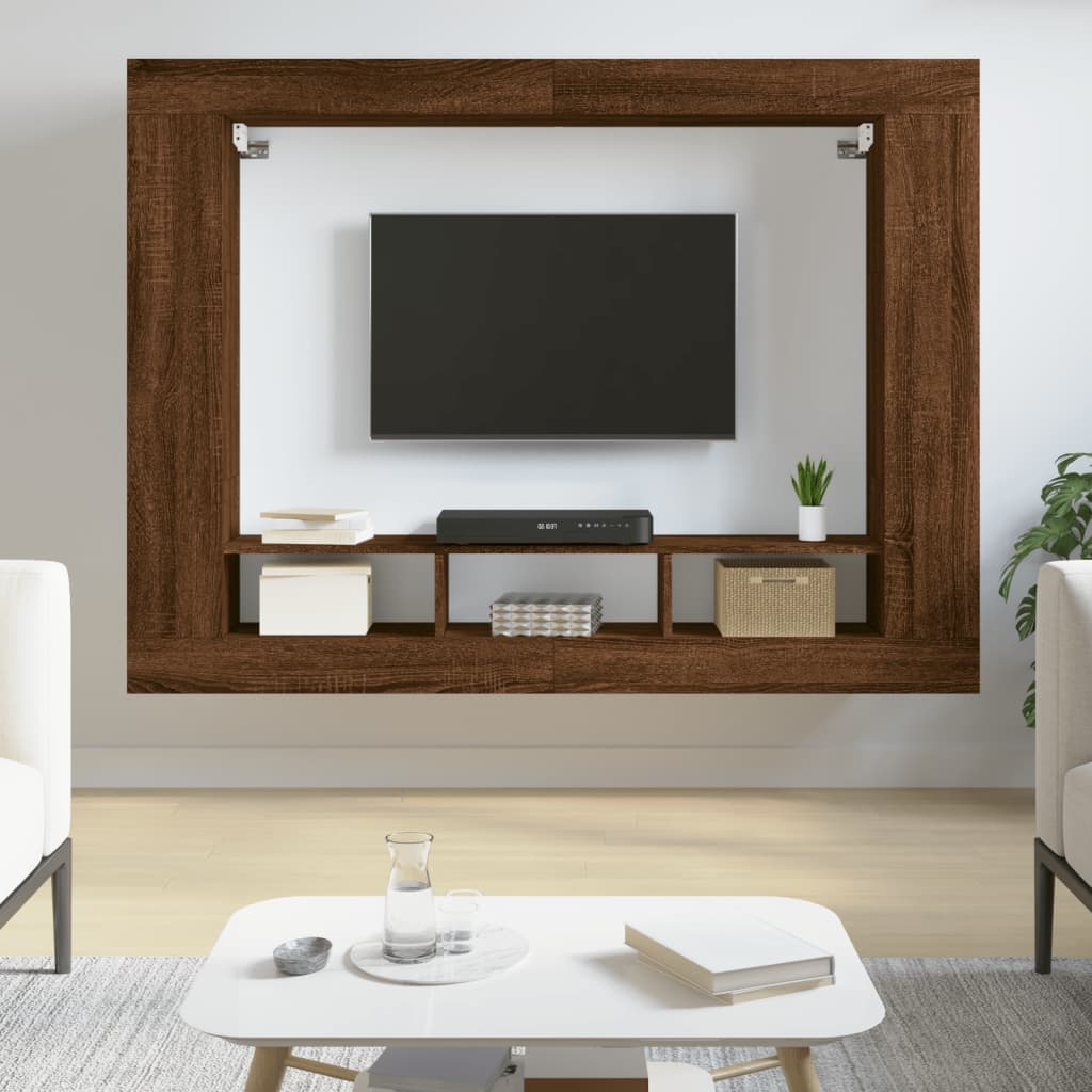 Mobile Porta TV Rovere Marrone 152x22x113 cm Legno Multistrato - homemem39