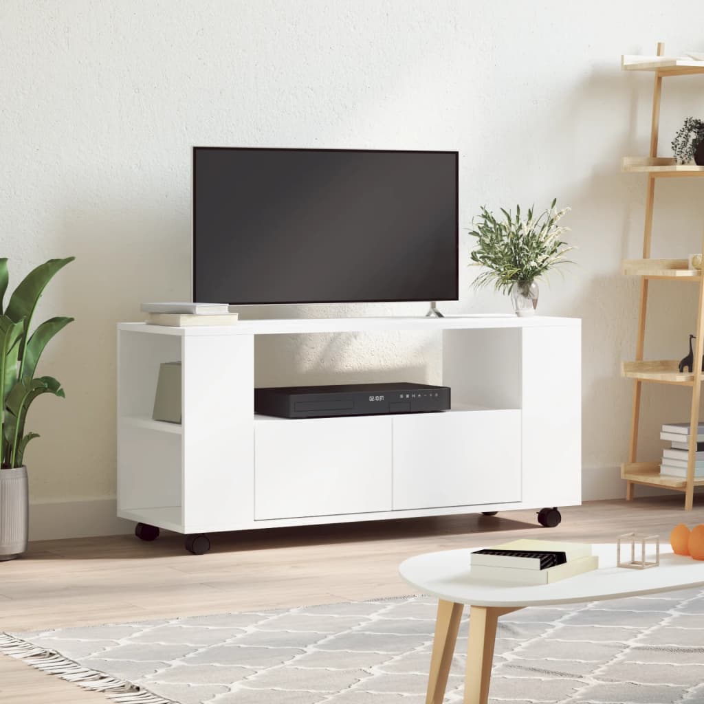 Mobile Porta TV Bianco 102x34,5x43 cm in Legno Multistrato - homemem39