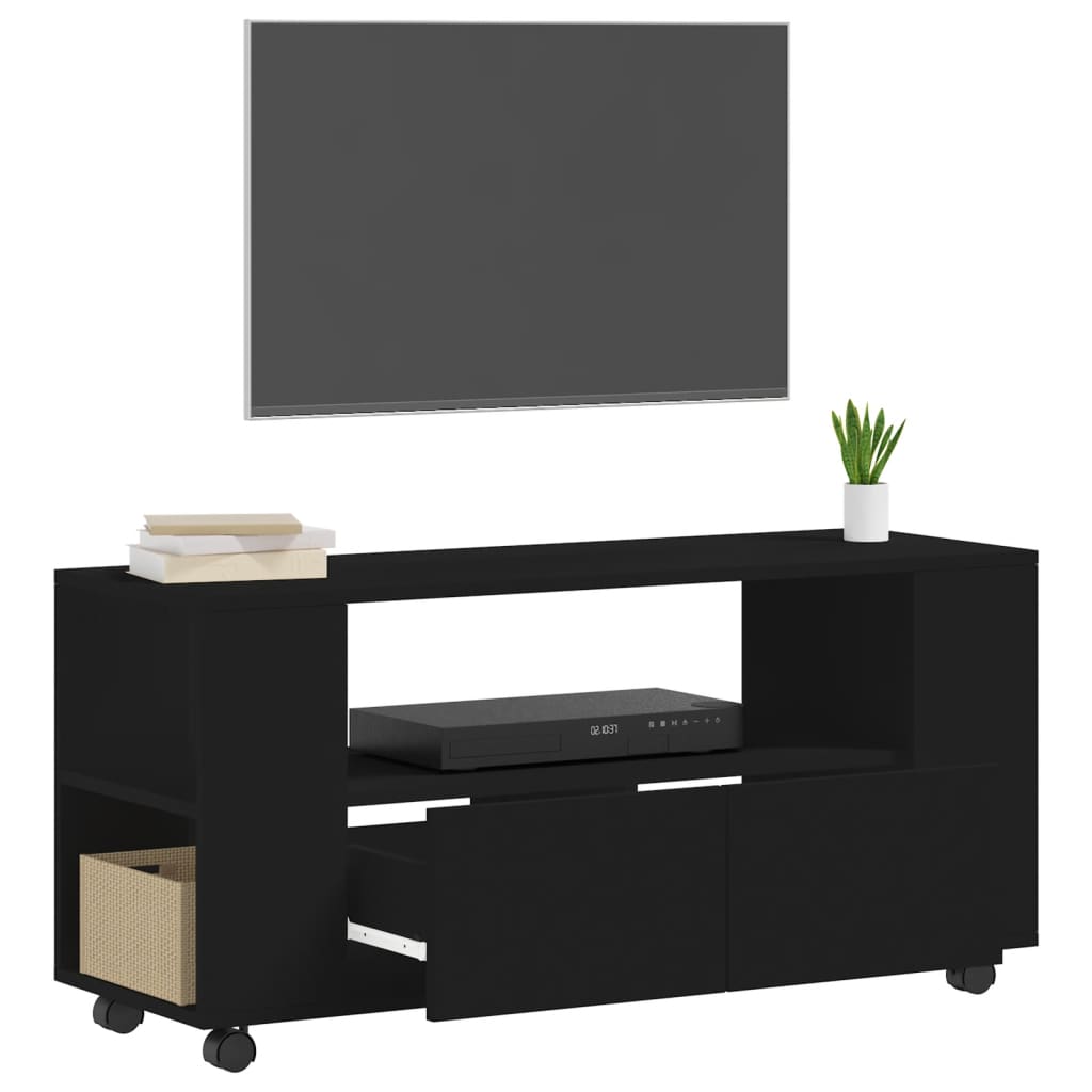 Mobile Porta TV Nero 102x34,5x43 cm in Legno Multistrato - homemem39