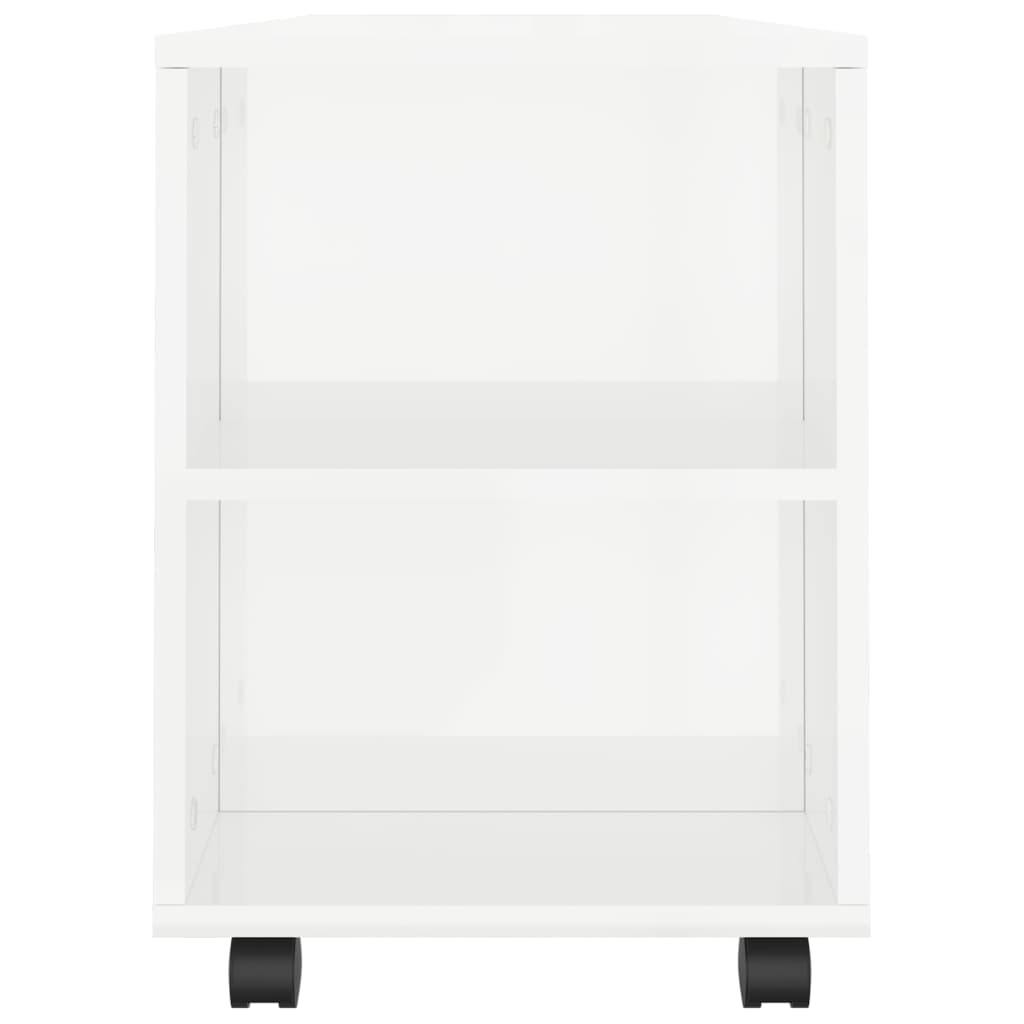 Mobile Porta TV Bianco Lucido 102x34,5x43 cm Legno Multistrato - homemem39