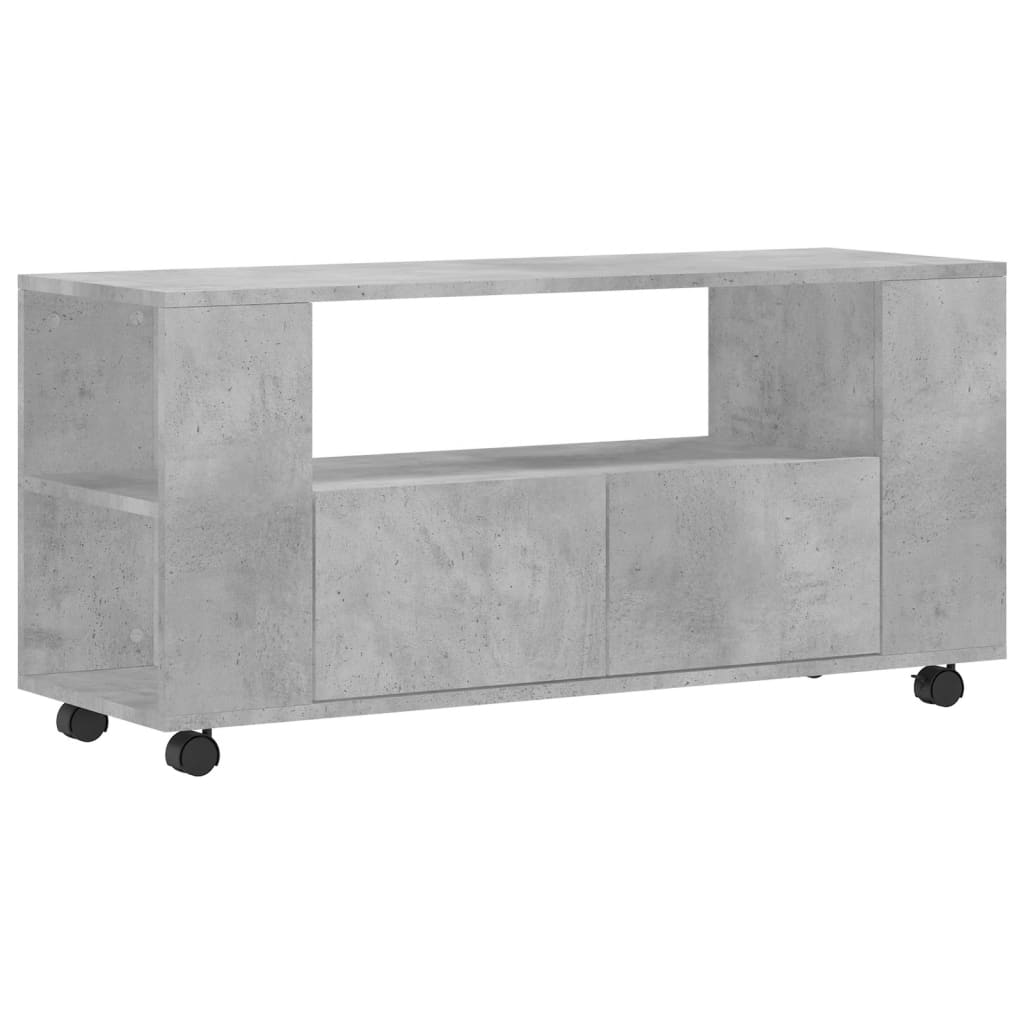 Mobile Porta TV Grigio Cemento 102x34,5x43cm Legno Multistrato - homemem39