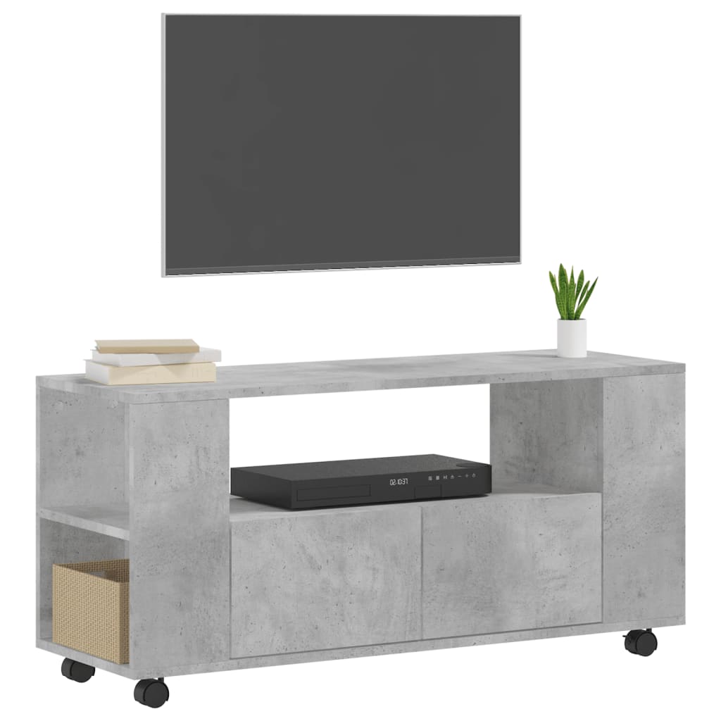 Mobile Porta TV Grigio Cemento 102x34,5x43cm Legno Multistrato - homemem39