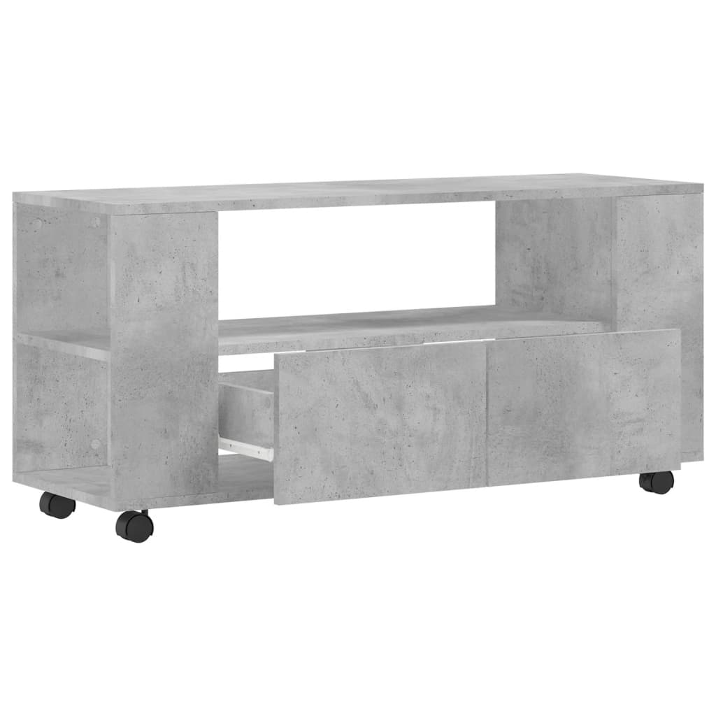 Mobile Porta TV Grigio Cemento 102x34,5x43cm Legno Multistrato - homemem39