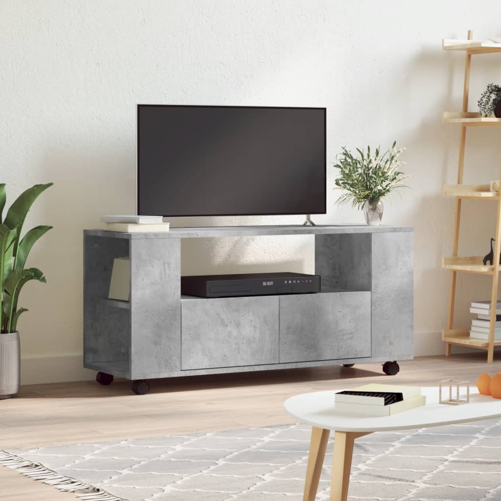 Mobile Porta TV Grigio Cemento 102x34,5x43cm Legno Multistrato - homemem39