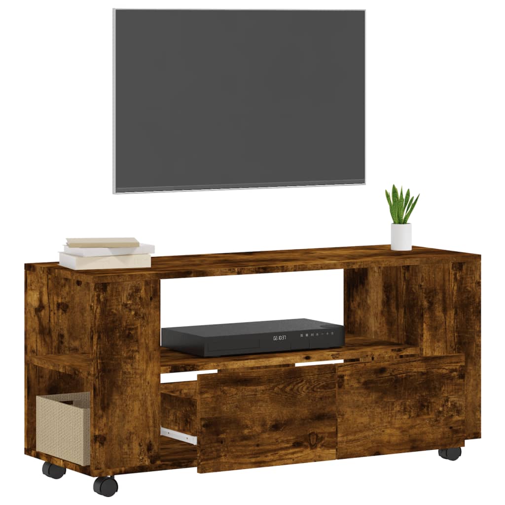 Mobile TV Rovere Fumo 102x34,5x43 cm in Legno Multistrato - homemem39