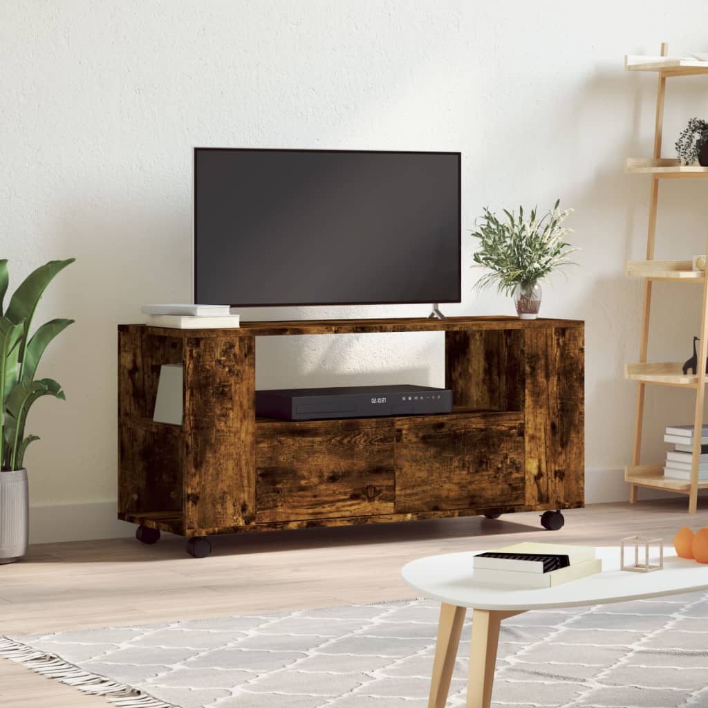 Mobile TV Rovere Fumo 102x34,5x43 cm in Legno Multistrato - homemem39