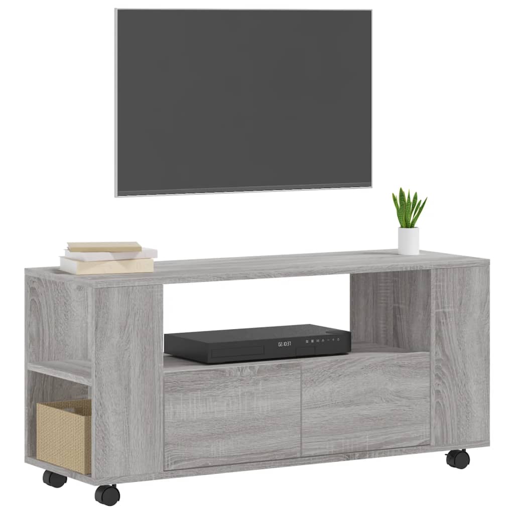 Mobile Porta TV Grigio Sonoma 102x34,5x43 cm Legno Multistrato - homemem39