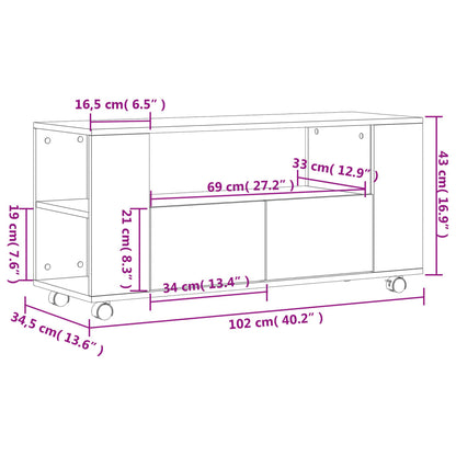 Mobile Porta TV Grigio Sonoma 102x34,5x43 cm Legno Multistrato - homemem39