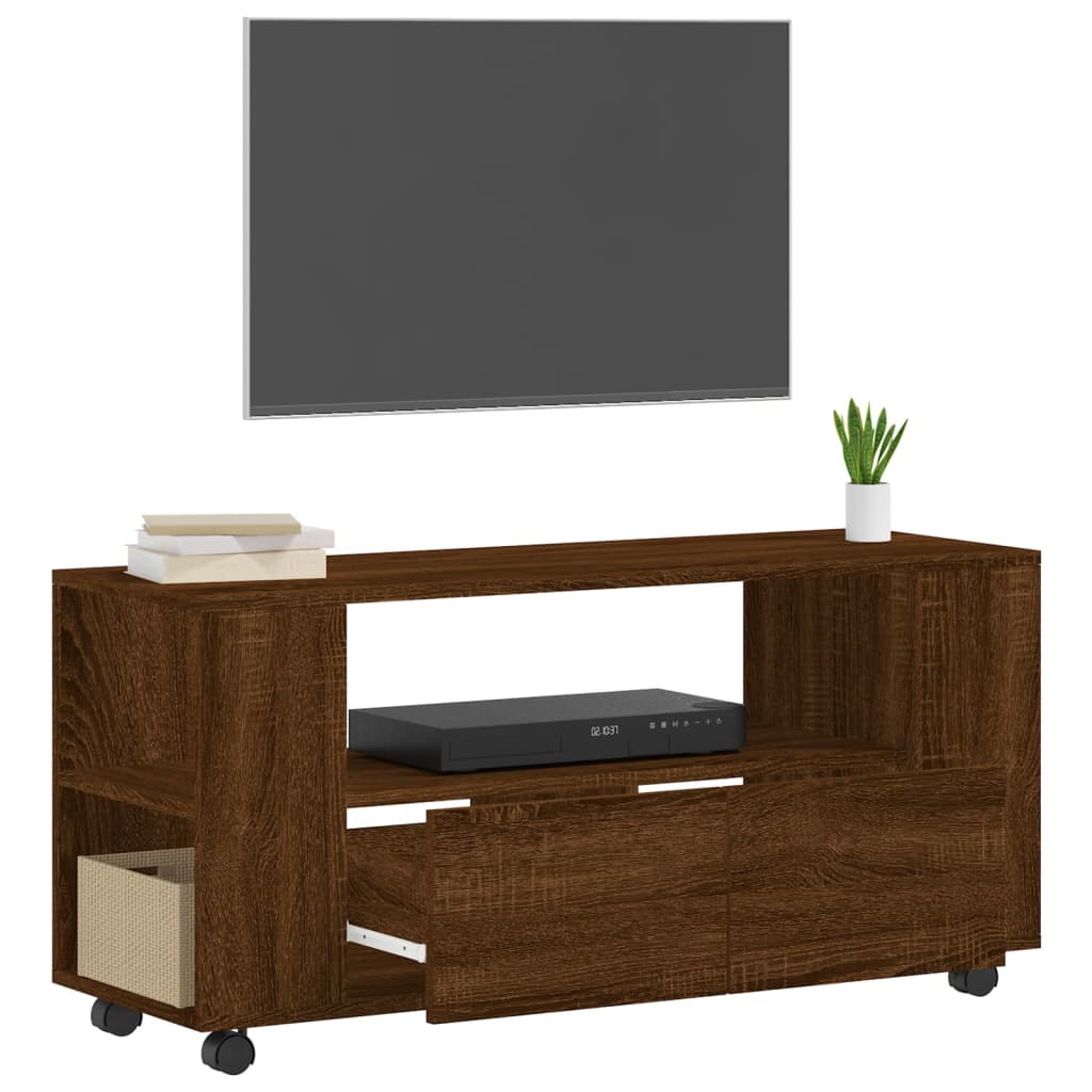 Mobile TV Rovere Marrone 102x34,5x43 cm in Legno Multistrato - homemem39