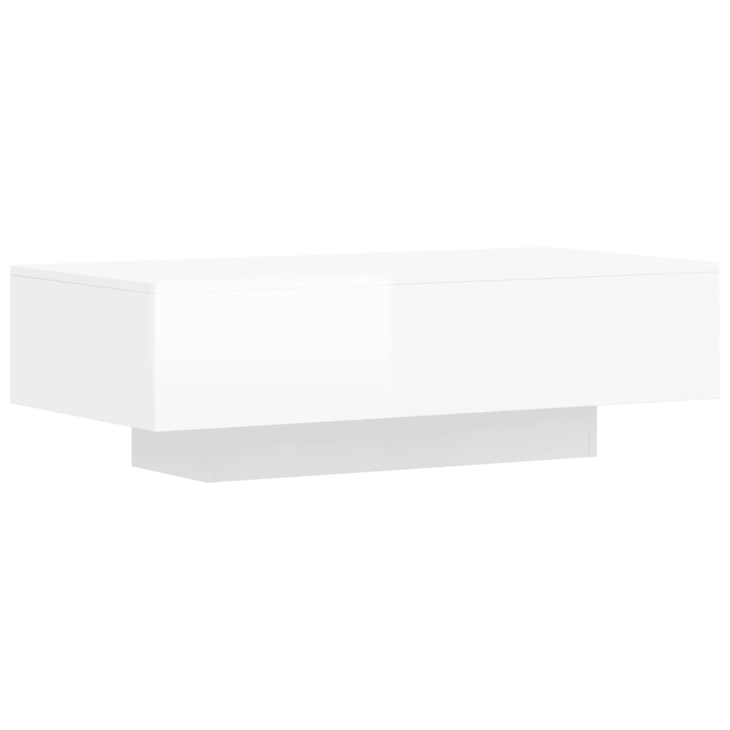 Tavolino Salotto Bianco Lucido 100x49,5x31 cm Legno Multistrato - homemem39