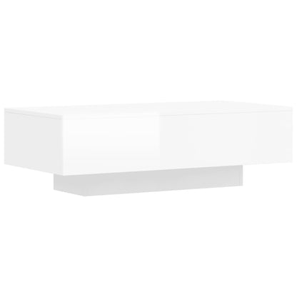 Tavolino Salotto Bianco Lucido 100x49,5x31 cm Legno Multistrato - homemem39