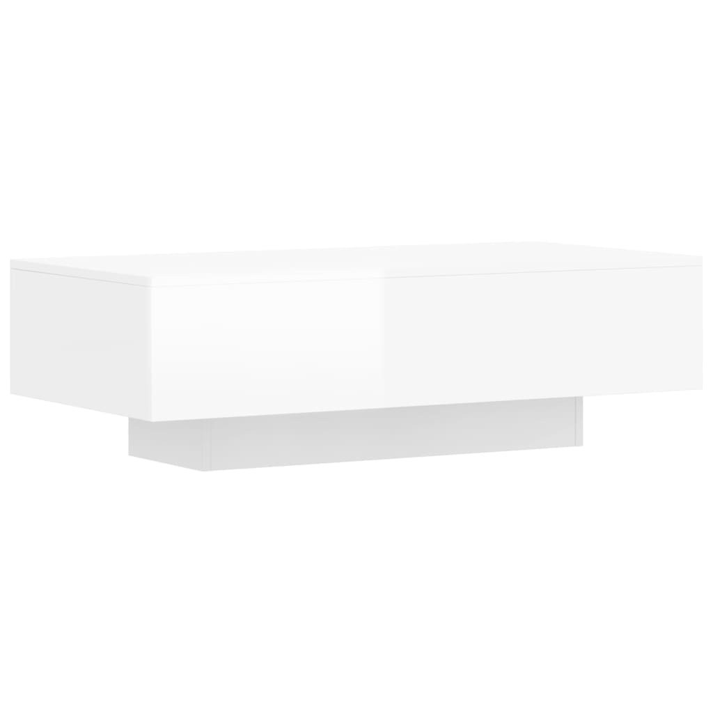 Tavolino Salotto Bianco Lucido 100x49,5x31 cm Legno Multistrato - homemem39