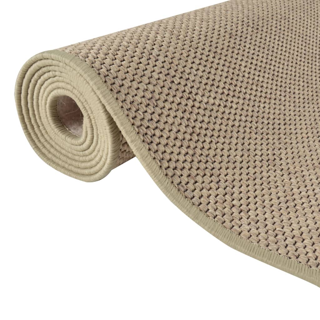 Tappeto Corsia Aspetto Sisal Sabbia 80x250 cm - homemem39