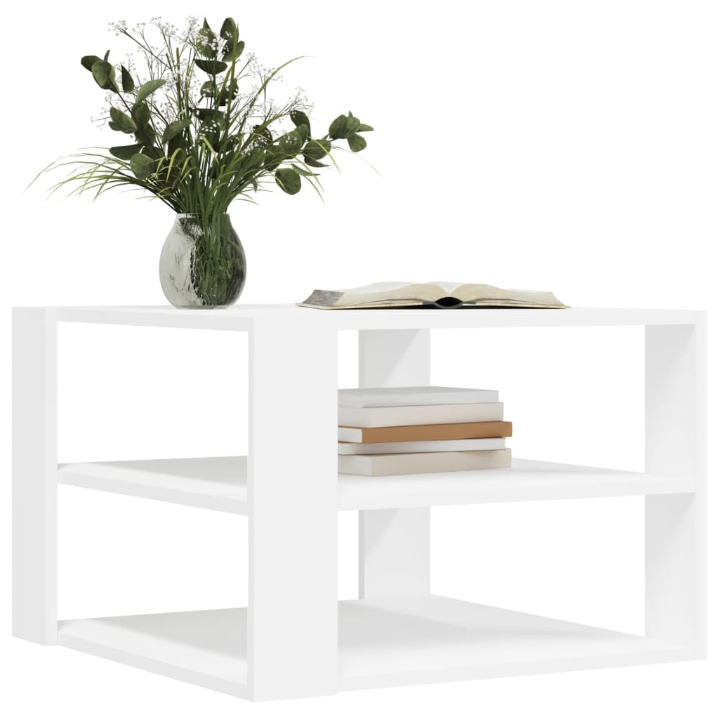 Tavolino da Salotto Bianco 59,5x59,5x40 cm in Legno Multistrato - homemem39