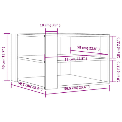 Tavolino da Salotto Nero 59,5x59,5x40 cm in Legno Multistrato - homemem39