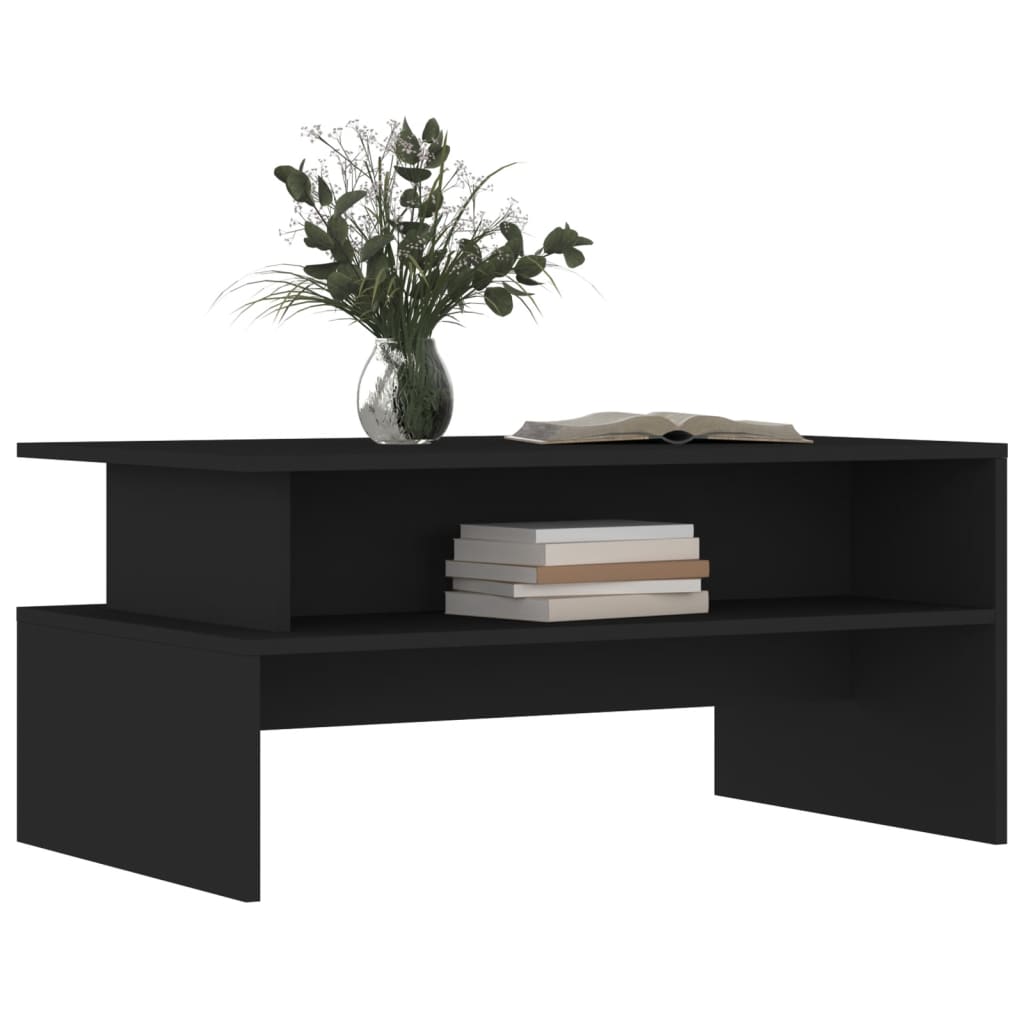 Tavolino da Salotto Nero 90x55x42,5 cm in Legno Multistrato - homemem39