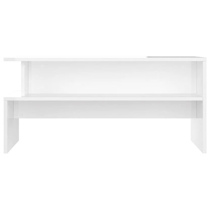 Tavolino Salotto Bianco Lucido 90x55x42,5 cm Legno Multistrato - homemem39