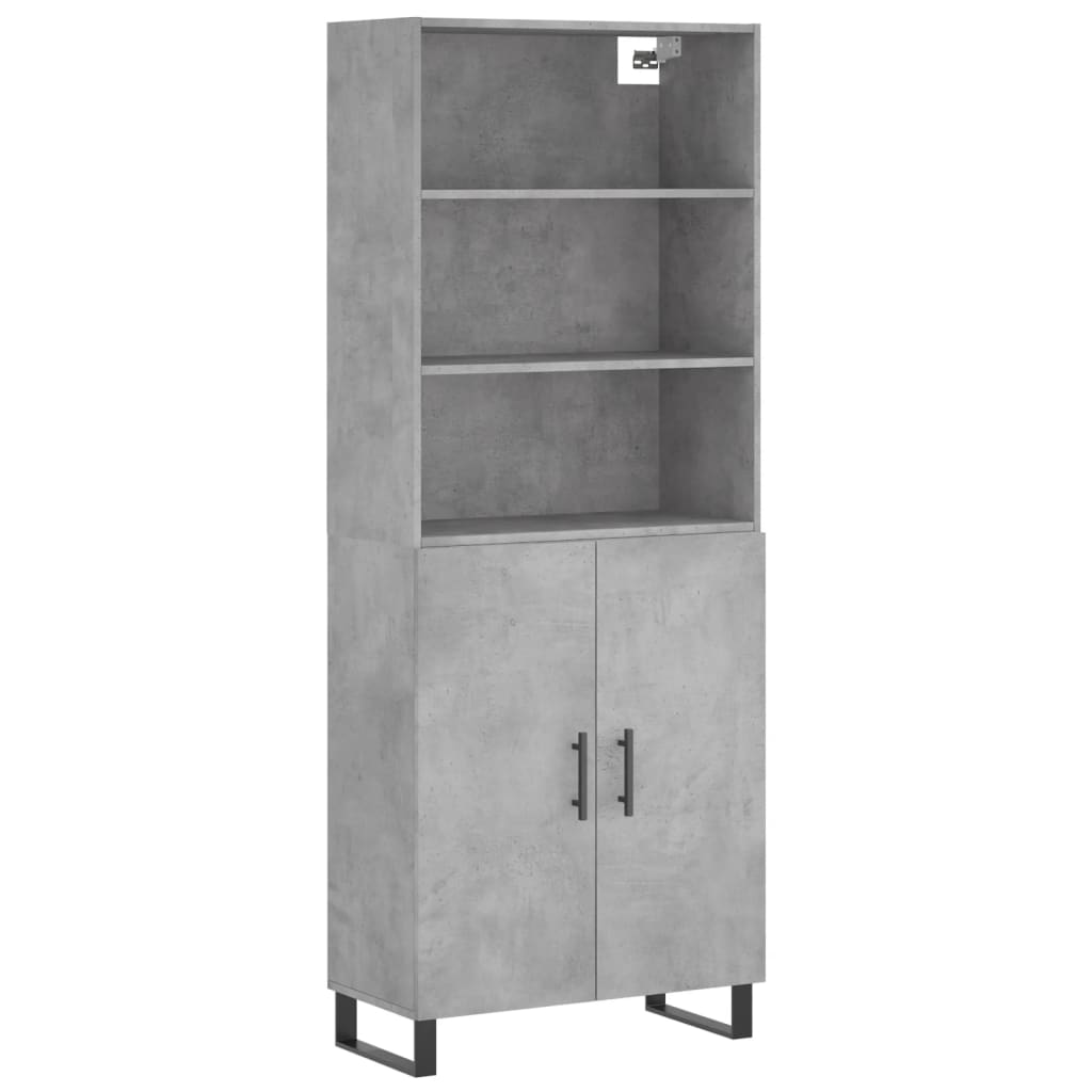 Credenza Grigio Cemento 69,5x34x180 cm in Legno Multistrato - homemem39