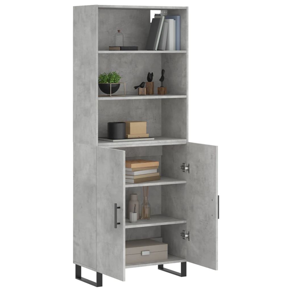 Credenza Grigio Cemento 69,5x34x180 cm in Legno Multistrato - homemem39