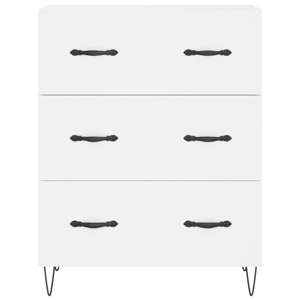 Credenza Bianca 69,5x34x180 cm in Legno Multistrato - homemem39