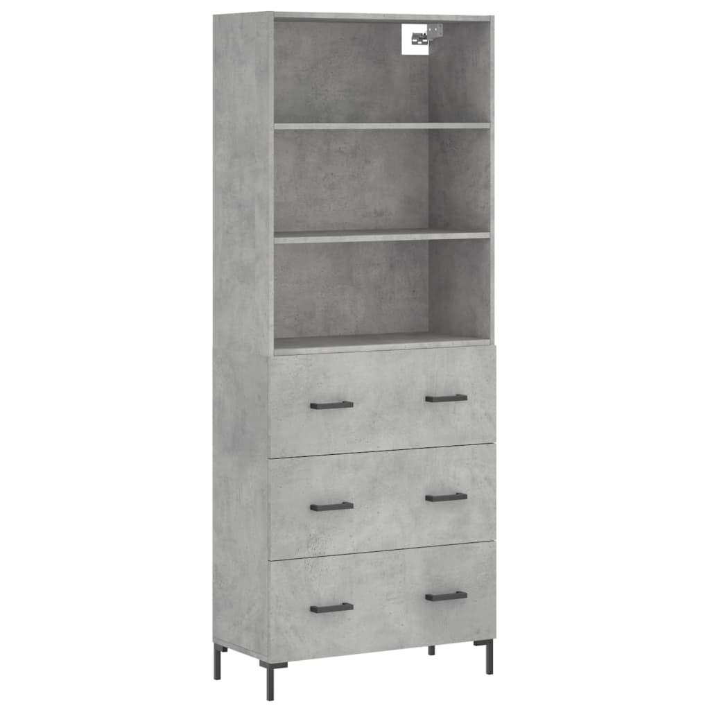 Credenza Grigio Cemento 69,5x34x180 cm in Legno Multistrato - homemem39