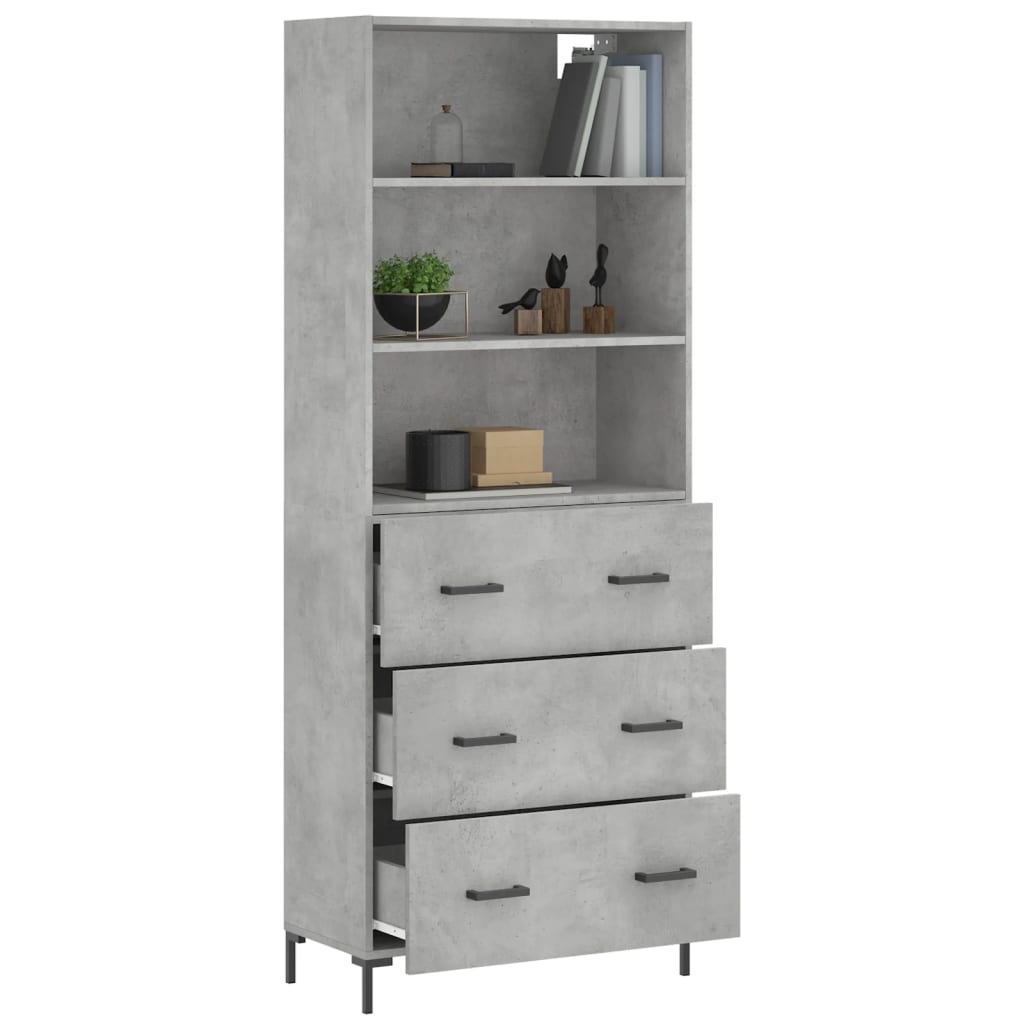 Credenza Grigio Cemento 69,5x34x180 cm in Legno Multistrato - homemem39